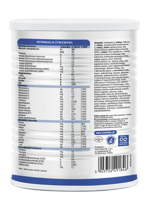 Mamilac 3 Premium mleko odżywcze dla dzieci po 1 roku życia. Polski produkt.