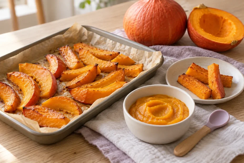 Pieczona dynia Hokkaido i purée dla niemowlaka
